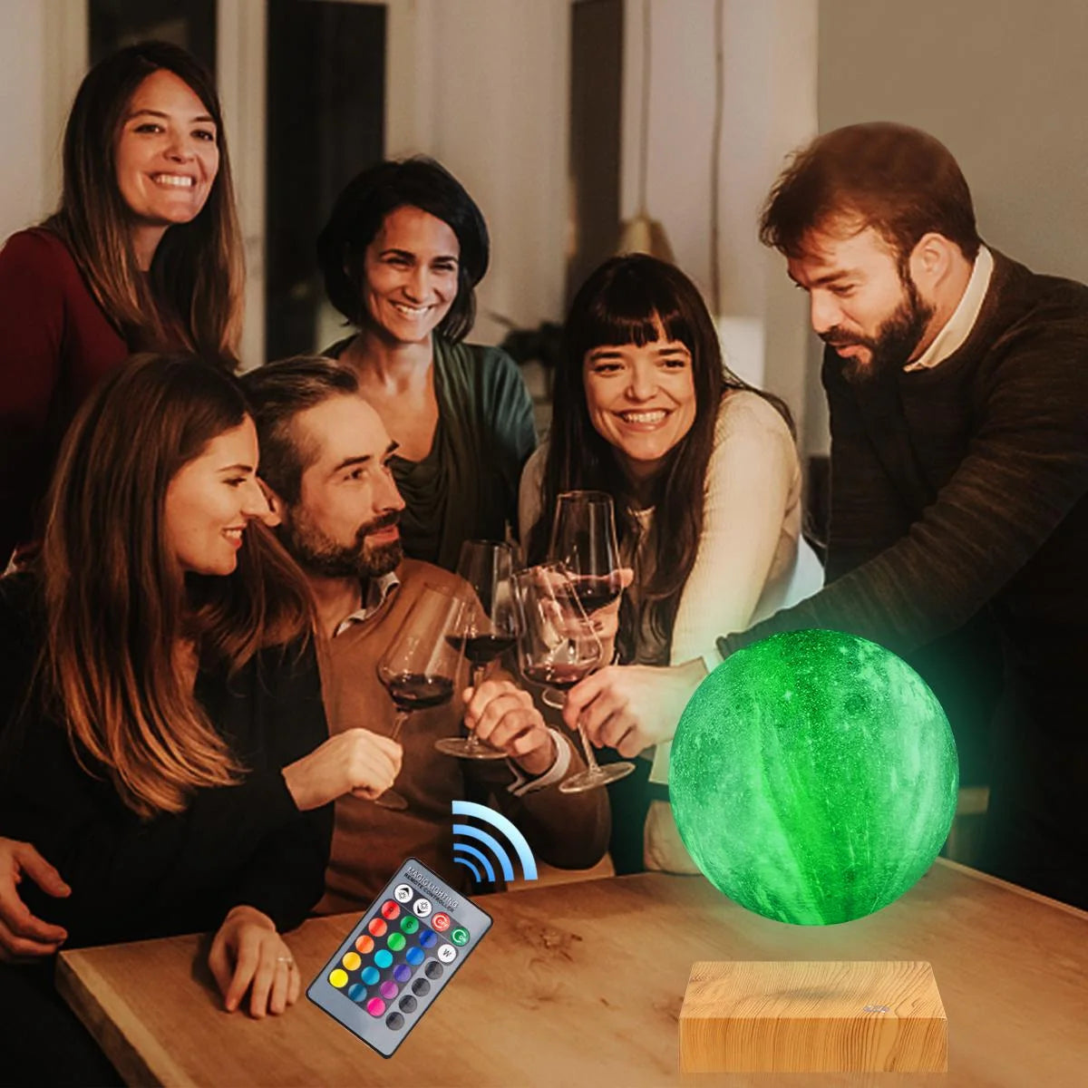 Levitating Moon Lamp,16 Colors Galaxy Moon Lamp 5.9 Inch 3D LED with Remote Control for Home Office Decor,Unique Birthday Christmas Gifts